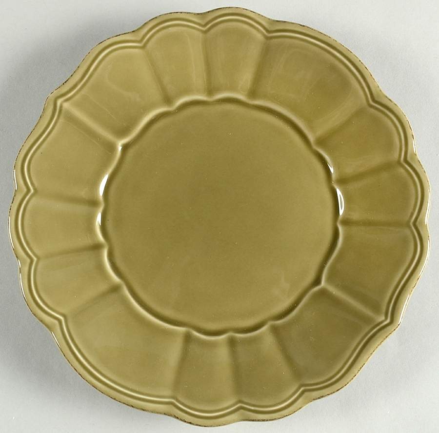 Catarina de Braganca Olive Green Salad/Dessert Plate by Matceramica-1