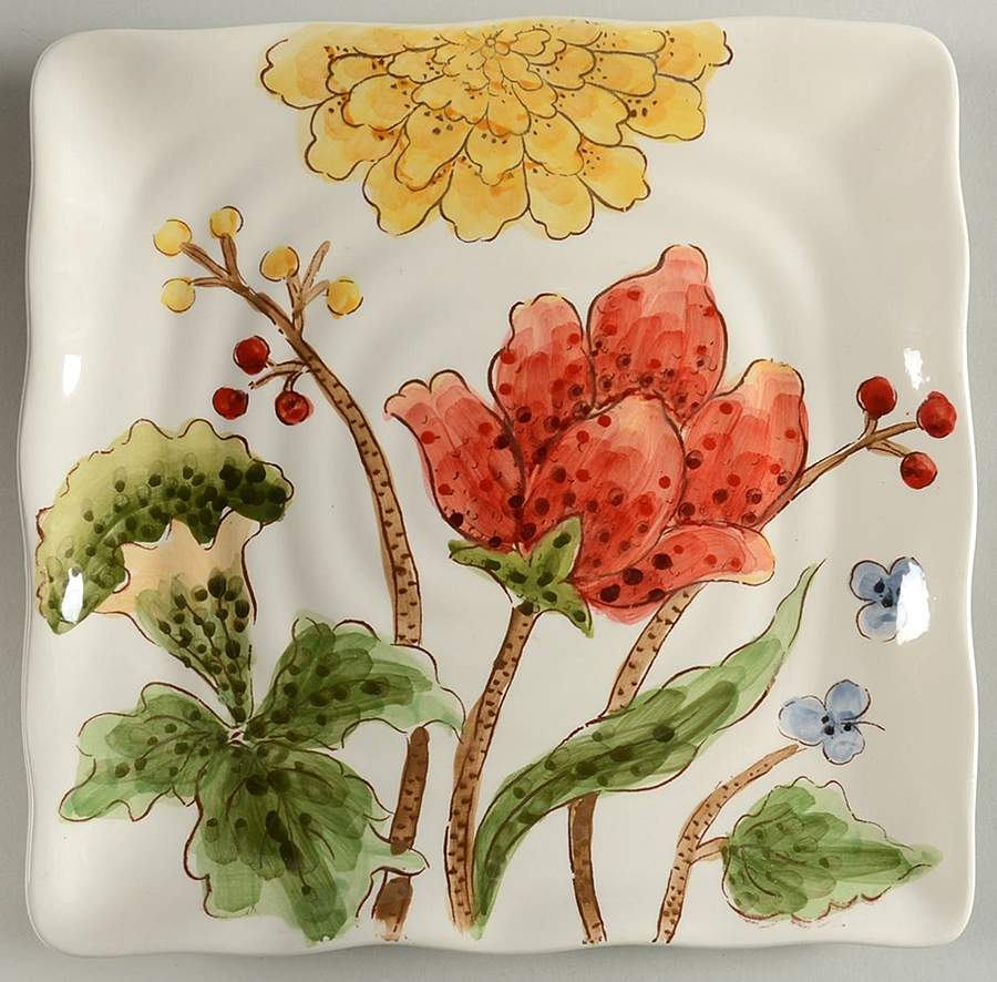 Mum Florals Square Salad Plate by Maxcera Corp-1