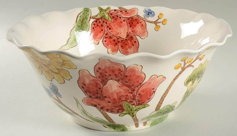 Mum Florals 12" Round Serving Bowl by Maxcera Corp-1