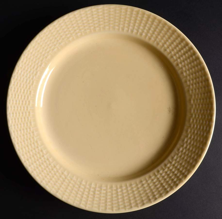 Basketweave Yellow Dinner Plate by Martha Stewart-1