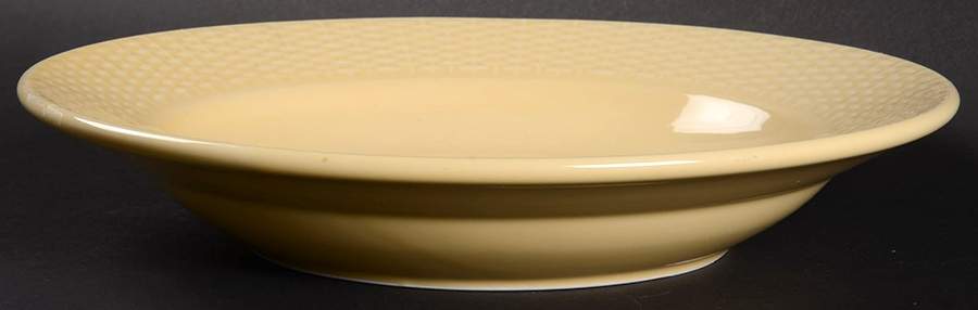 Basketweave Yellow Large Rim Soup Bowl by Martha Stewart-1