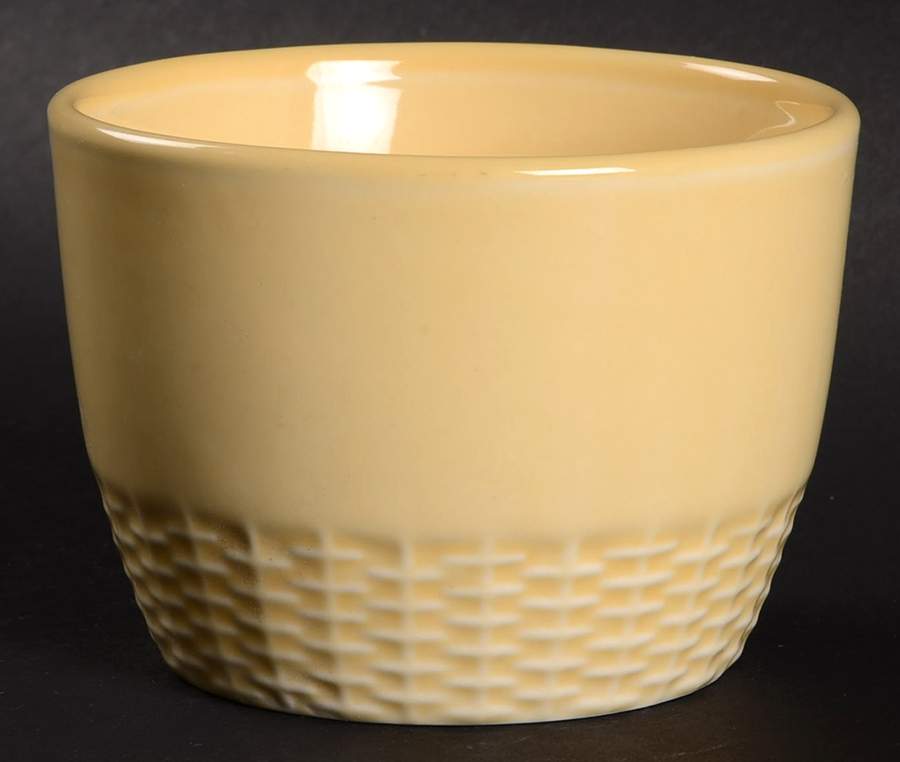 Basketweave Yellow Fruit/Dessert (Sauce) Bowl by Martha Stewart-1