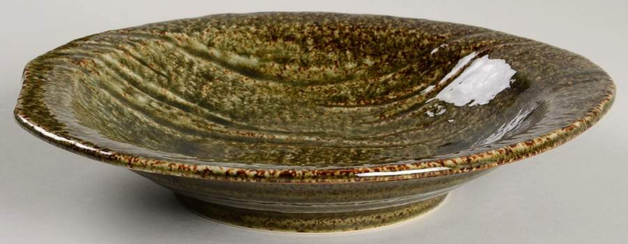 Wabisabi Green Large Rim Soup Bowl by Muirfield-1