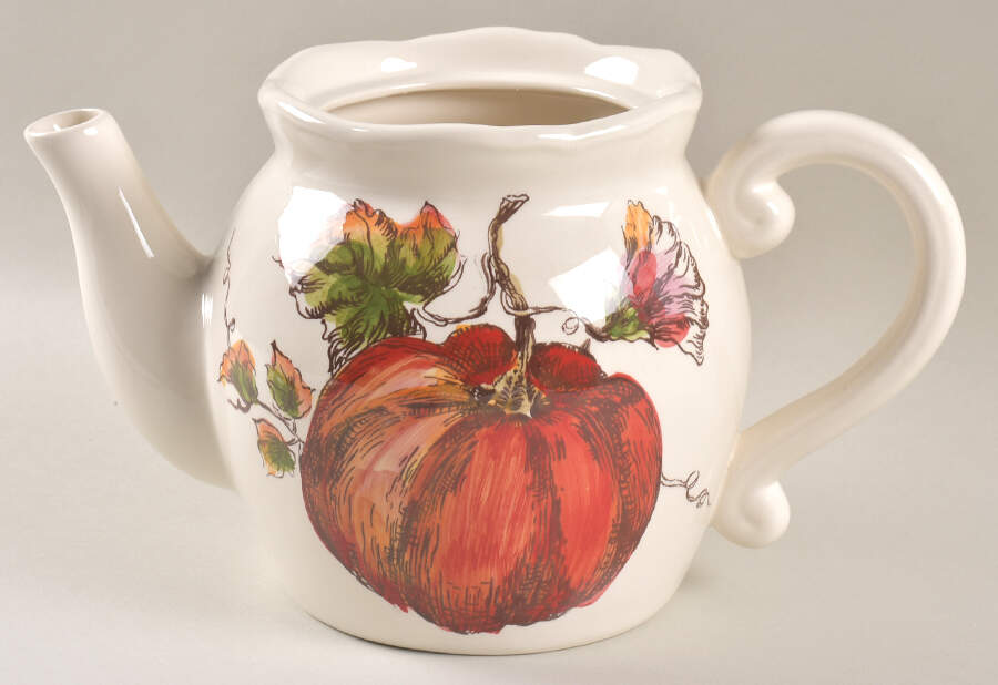 Pumpkin Sketch Teapot No Lid by Maxcera Corp-1