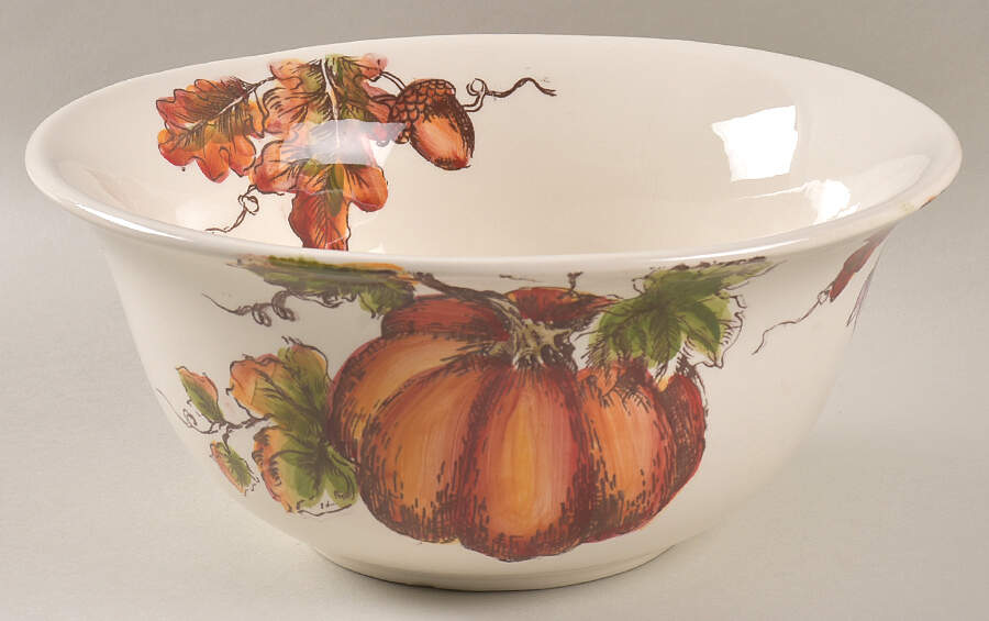 Pumpkin Sketch 9" Round Vegetable Bowl by Maxcera Corp-1