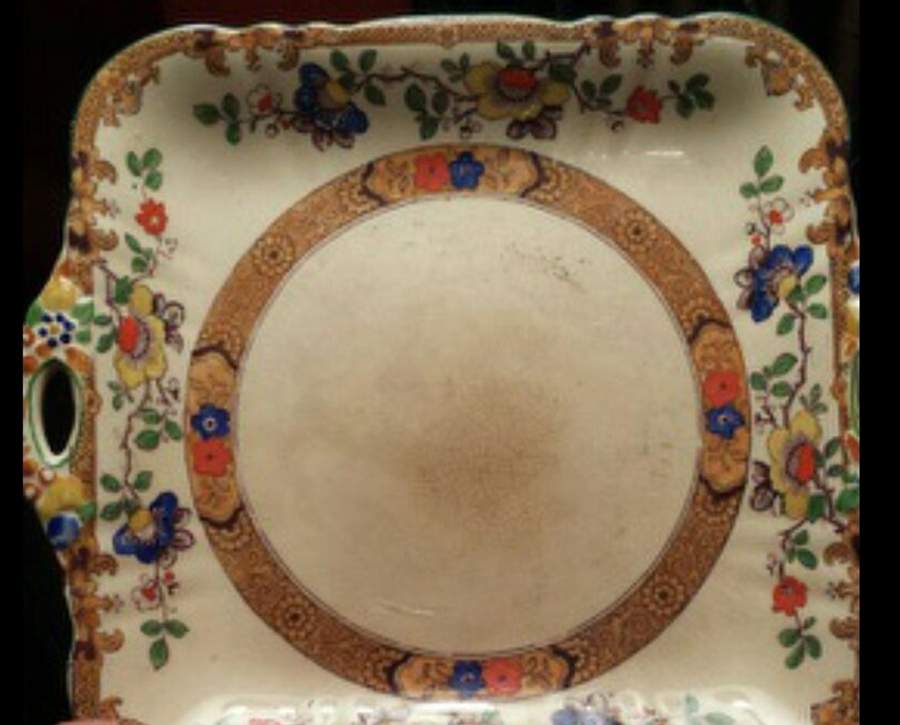 C2947 Square Handled Cake Plate by Mason's-1