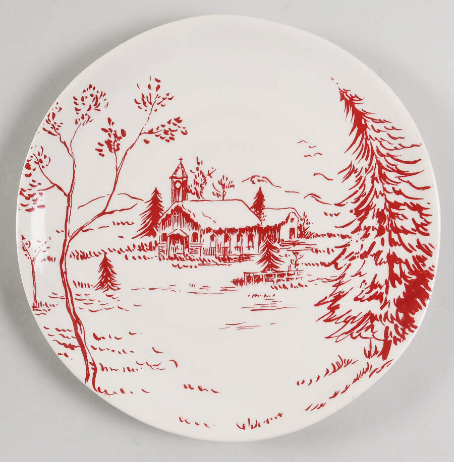 Holiday Toile Salad Plate by Maxcera Corp-1