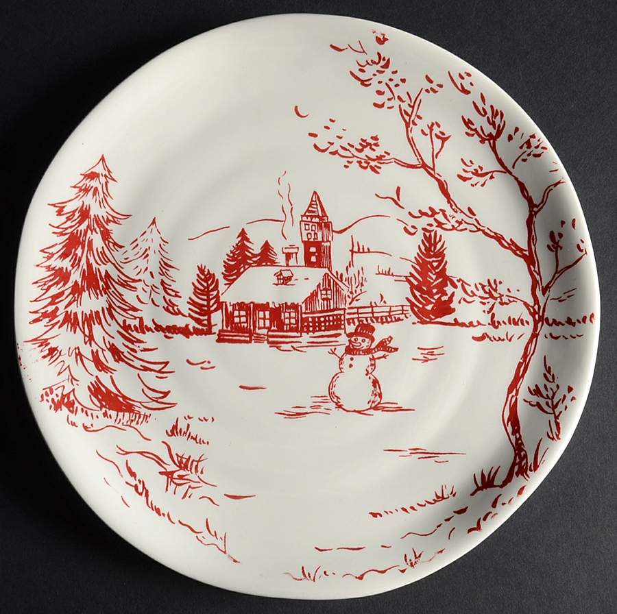 Holiday Toile Salad Plate by Maxcera Corp-1