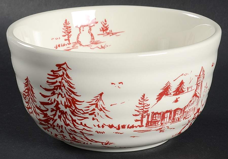 Holiday Toile Soup/Cereal Bowl by Maxcera Corp-1