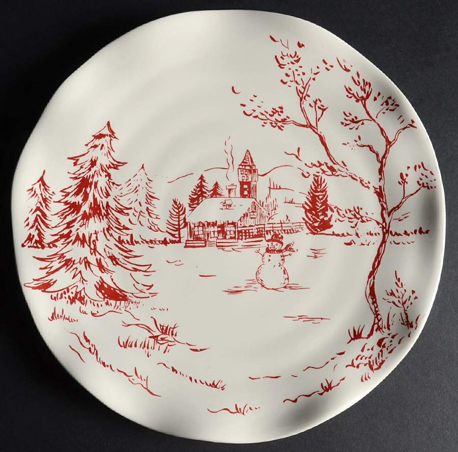 Holiday Toile Dinner Plate by Maxcera Corp-1