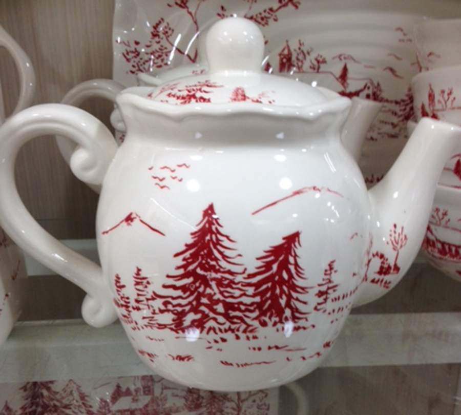 Holiday Toile Teapot & Lid by Maxcera Corp-1