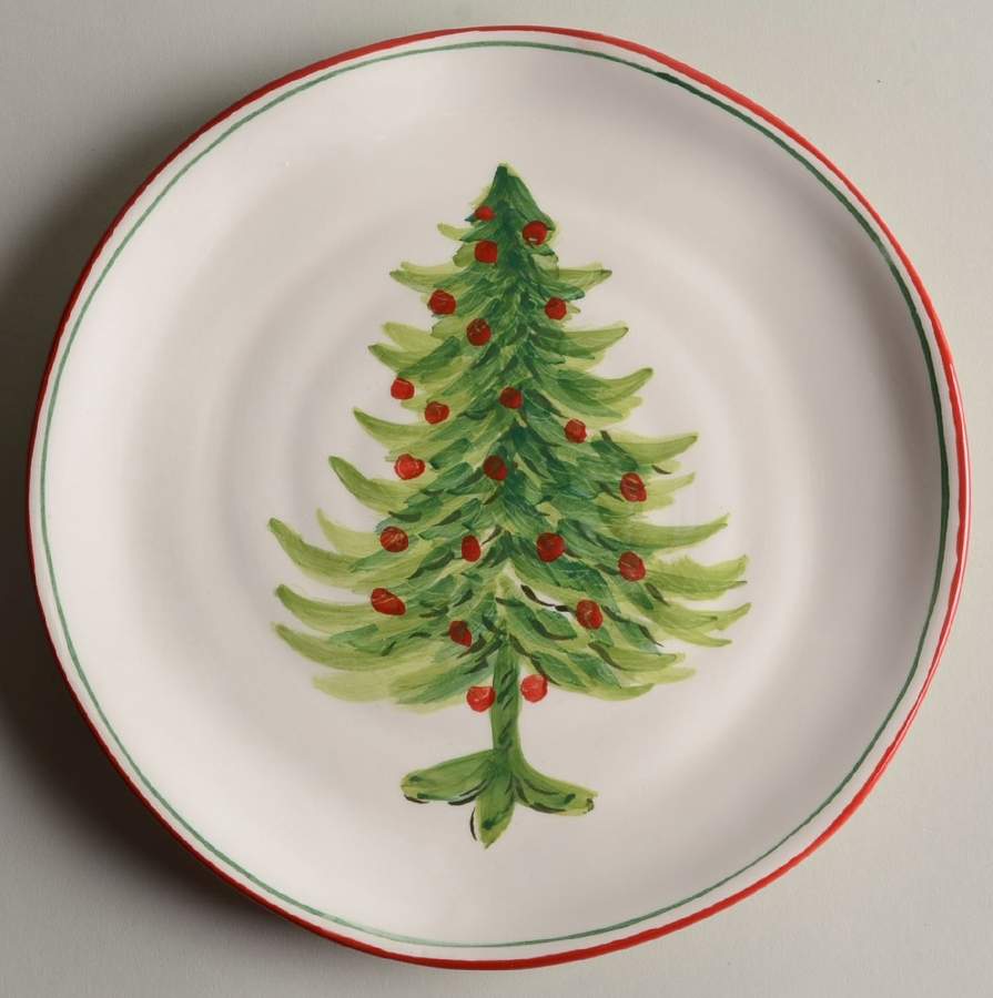 Watercolor Christmas Tree Salad Plate by Maxcera Corp-1