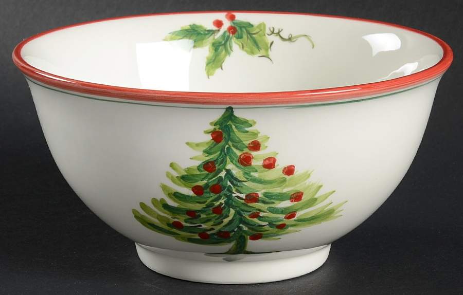 Watercolor Christmas Tree Soup/Cereal Bowl by Maxcera Corp-1