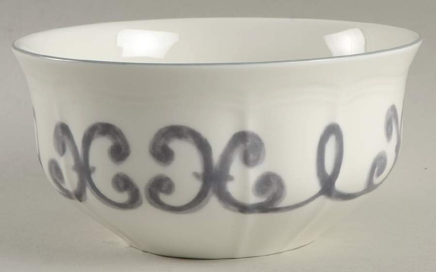 Antique White Scroll Soup/Cereal Bowl by Mikasa-1