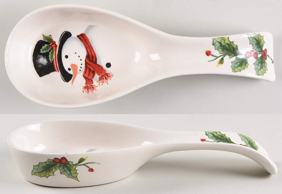 Top Hat Snowman Spoon Rest/Holder (Holds 1 Spoon) by Maxcera Corp-1