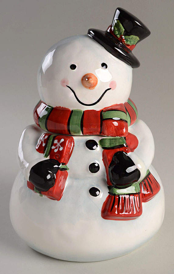 Top Hat Snowman Figural Cookie Jar & Lid by Maxcera Corp-1