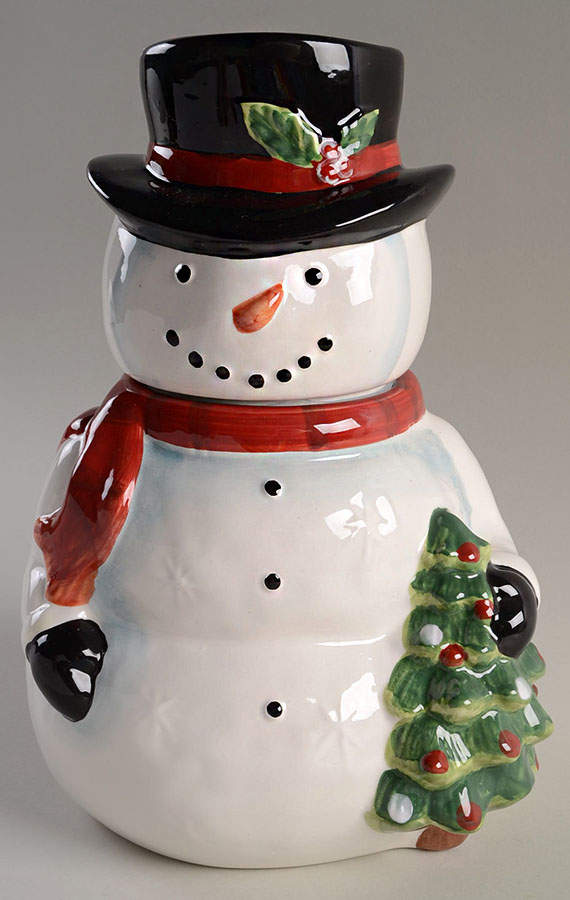 Top Hat Snowman Figural Cookie Jar & Lid by Maxcera Corp-1