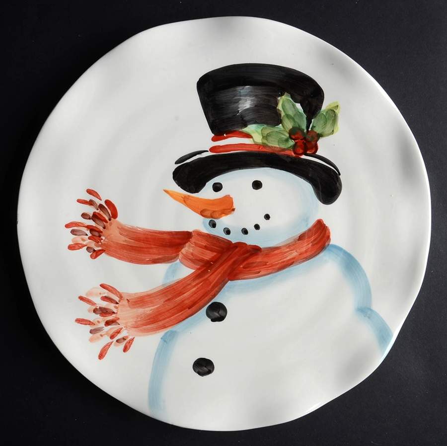 Top Hat Snowman Dinner Plate by Maxcera Corp-1