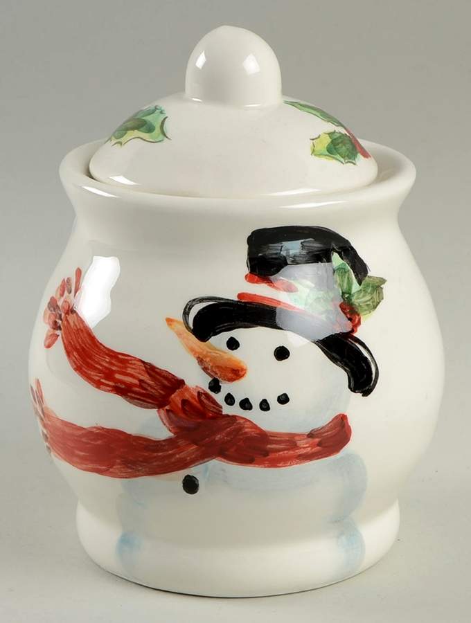 Top Hat Snowman Sugar Bowl & Lid by Maxcera Corp-1