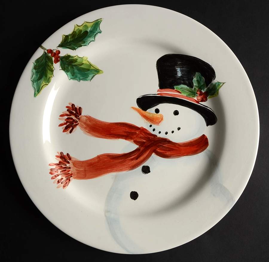 Top Hat Snowman 14" Chop Plate (Round Platter) by Maxcera Corp-1