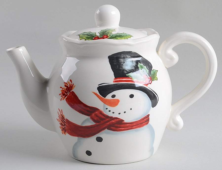 Top Hat Snowman Teapot & Lid by Maxcera Corp-1