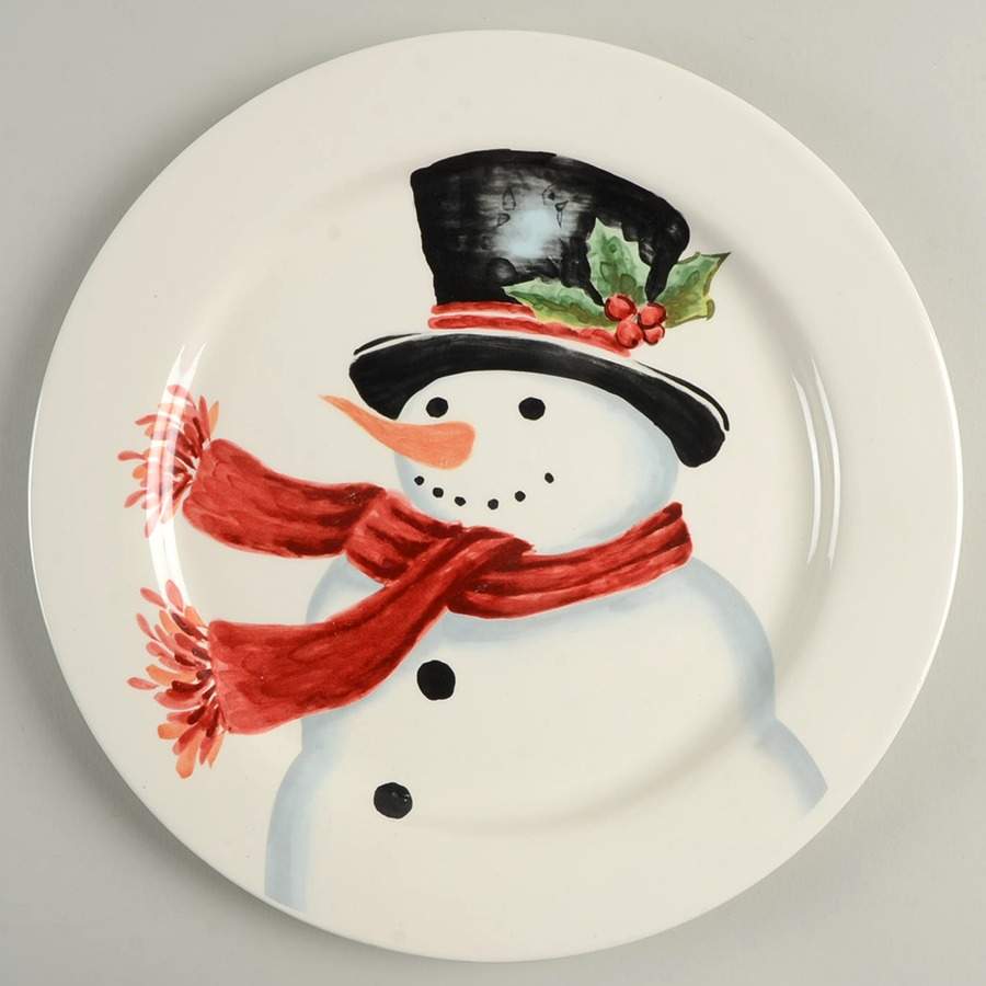 Top Hat Snowman Dinner Plate by Maxcera Corp-1
