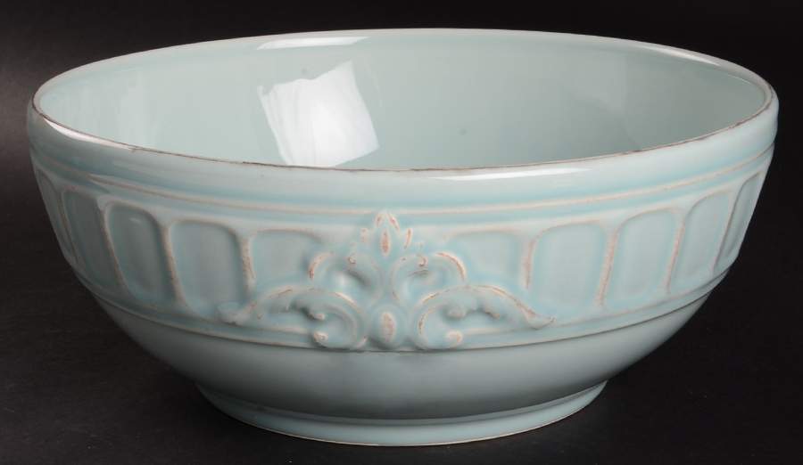 Venice Aqua 11" Large Salad Serving Bowl by Matceramica-1