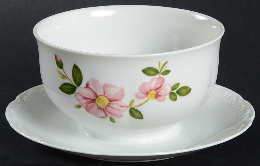 MIT359 Round Gravy Boat/Attached Underplate by Mitterteich-1
