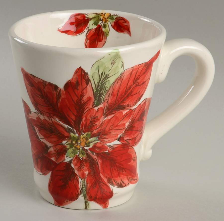 Sketch Poinsettia Mug by Maxcera Corp-1