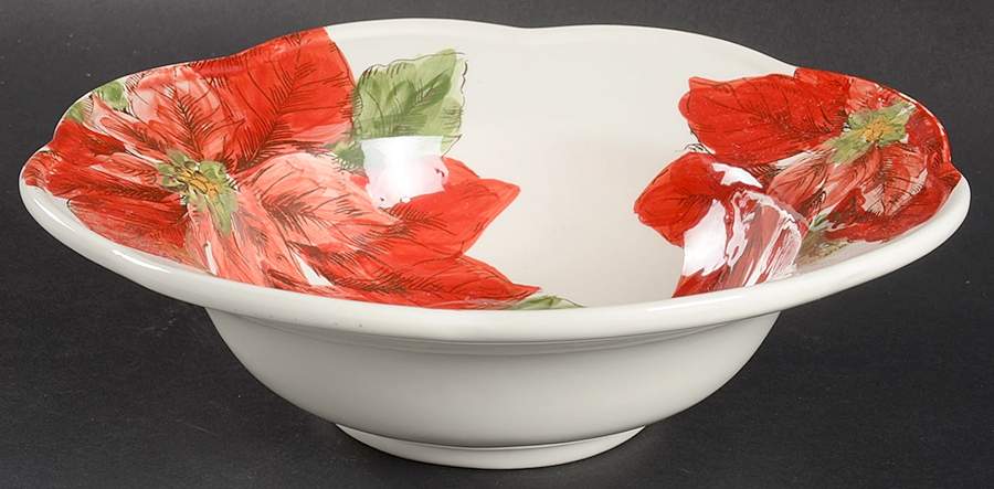 Sketch Poinsettia 10" Round Vegetable Bowl by Maxcera Corp-1