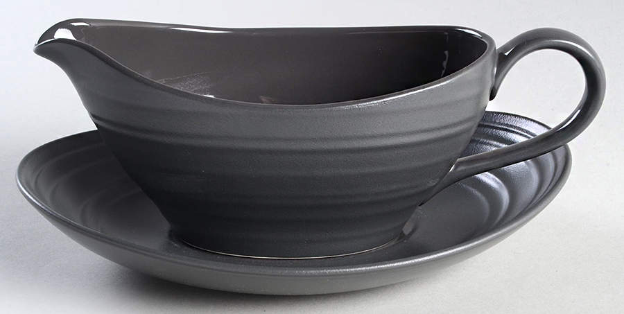 Swirl Graphite Gravy Boat & Underplate by Mikasa-1