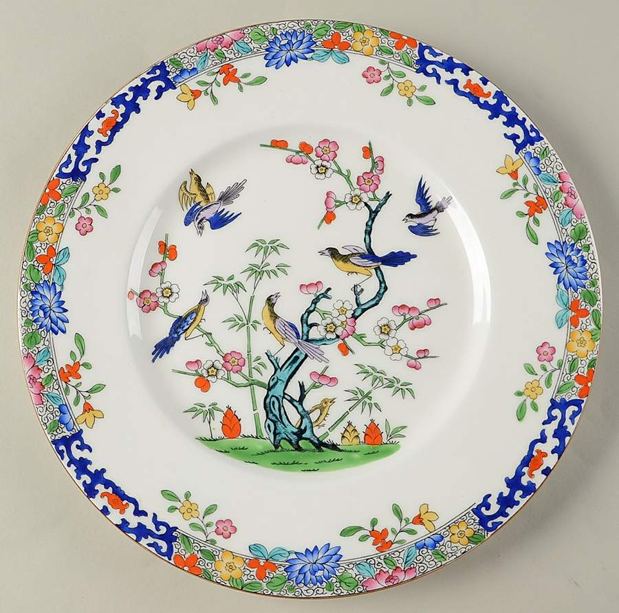 Emperor's Garden Cobalt Scrolls Dinner Plate by Minton-1