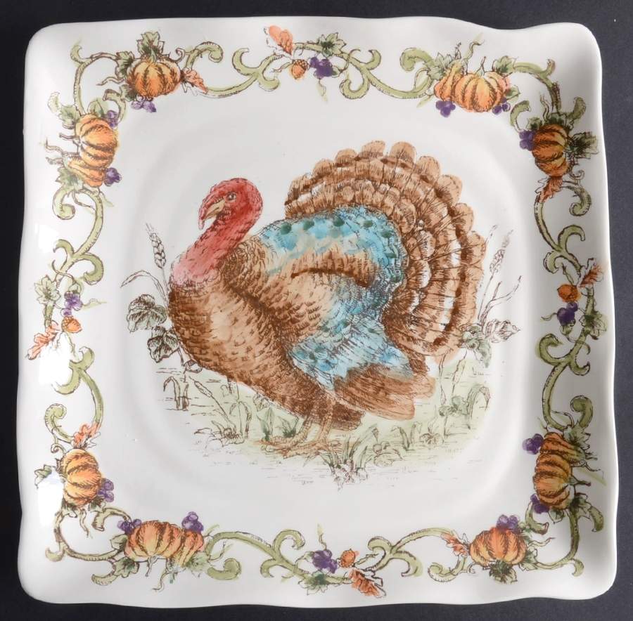 Turkey Royale Square Dinner Plate by Maxcera Corp-1