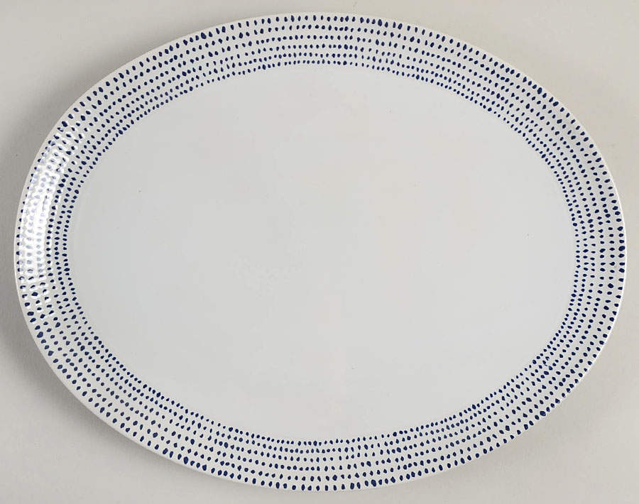 Daylen Cobalt Blue 13" Oval Serving Platter by Mikasa-1