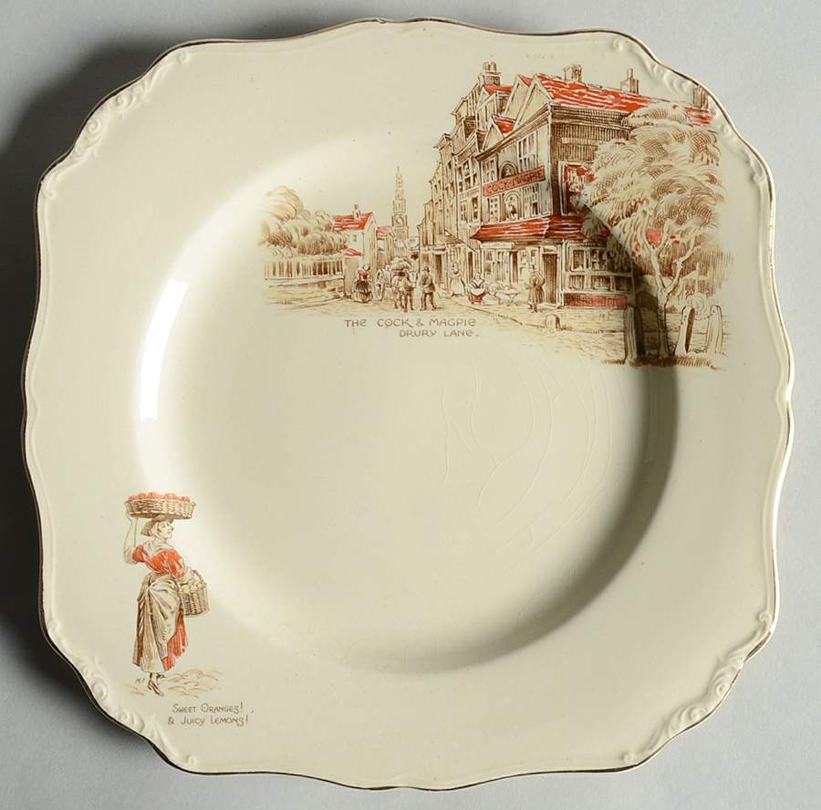 Old London Inns D Cries Salad Plate by J & G Meakin-1