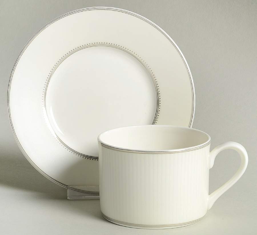 Cheers Platinum Flat Cup & Saucer Set by Mikasa-1
