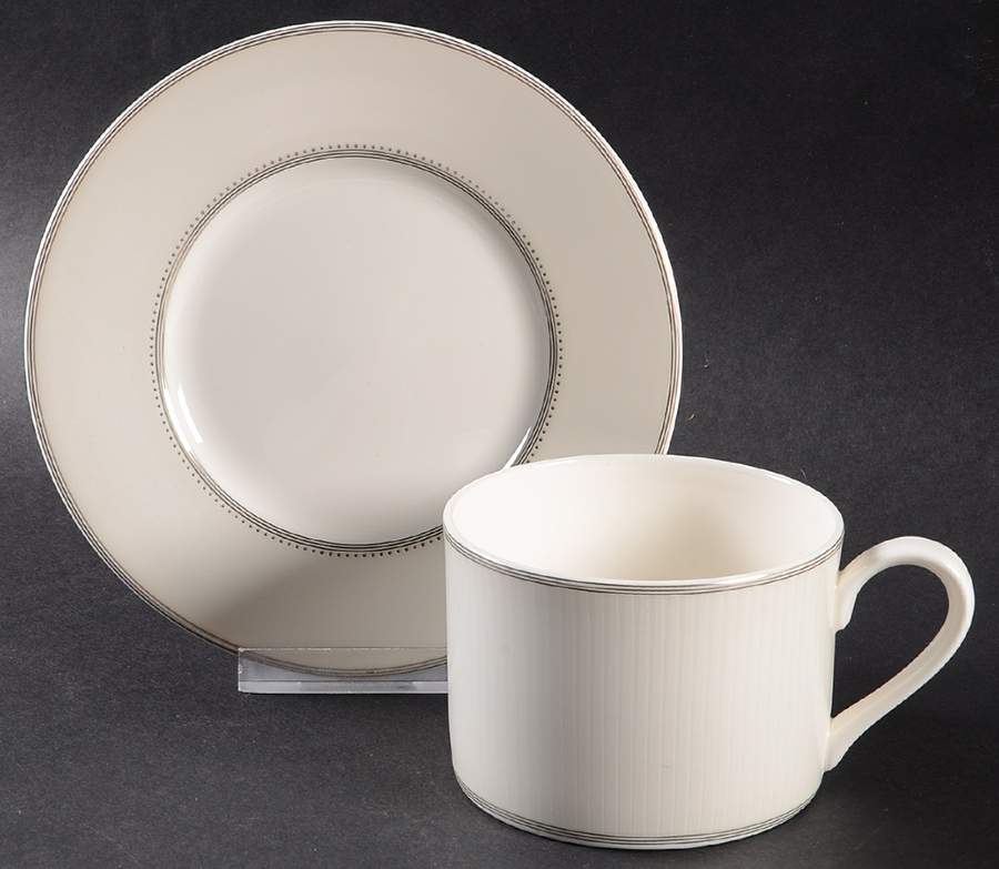 Layton Slate Flat Cup & Saucer Set by Mikasa-1