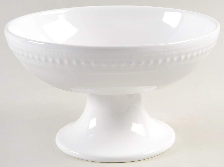 M2A20 White 8" Large Pedestal Fruit Bowl by Matceramica-1