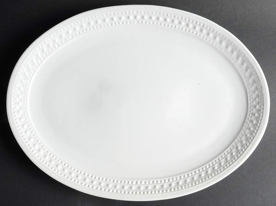 M2A20 White 15" Oval Serving Platter by Matceramica-1