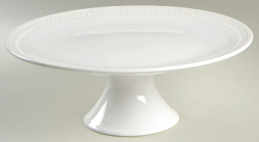 M2A20 White 12" Diameter Pedestal Cake Stand by Matceramica-1