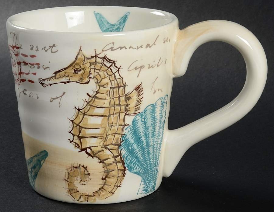 Stamp Seahorse Mug by Maxcera Corp-1