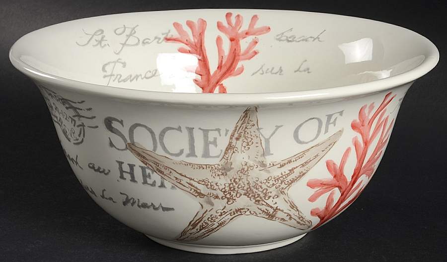 Stamp Sealife 9" Round Vegetable Bowl by Maxcera Corp-1