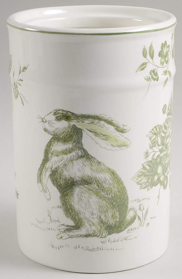 Green and White Toile 7" Storage Jar No Lid by Maxcera Corp-1