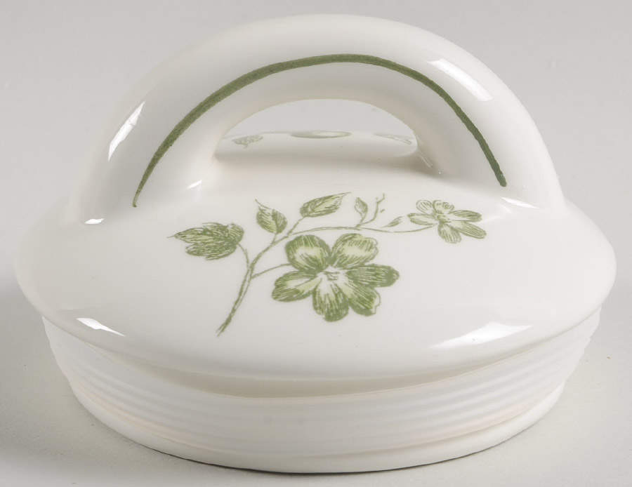 Green and White Toile Lid for 7" Storage Jar by Maxcera Corp-1
