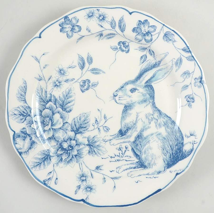 Blue and White Toile Luncheon Plate by Maxcera Corp-1