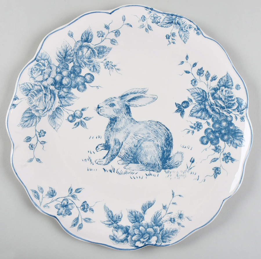 Blue and White Toile 13" Chop Plate (Round Platter) by Maxcera Corp-1