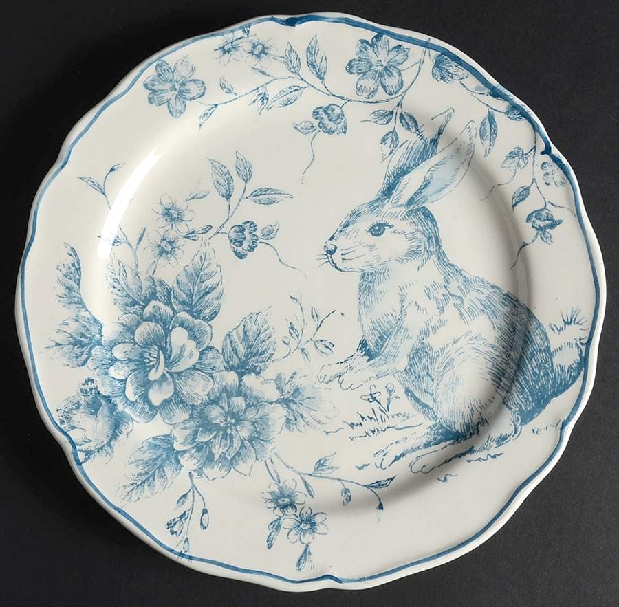 Blue and White Toile Salad Plate by Maxcera Corp-1