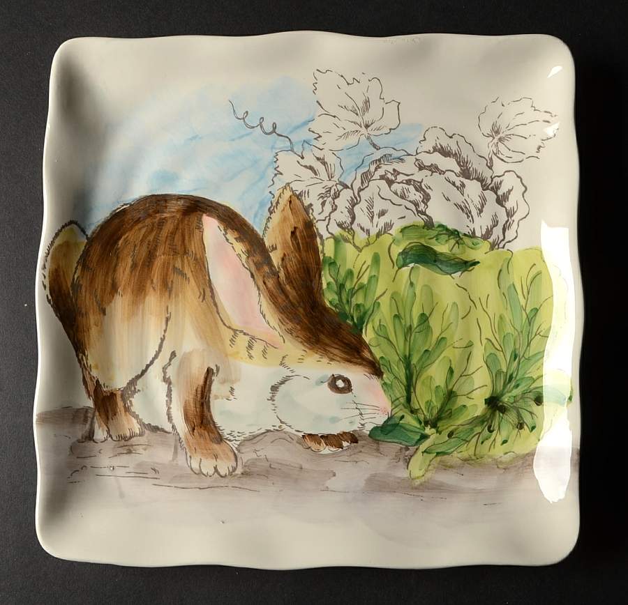 Cabbage Bunny Square Salad Plate by Maxcera Corp-1