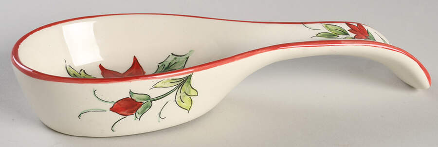 Red Poinsettia Spoon Rest/Holder (Holds 1 Spoon) by Maxcera Corp-1