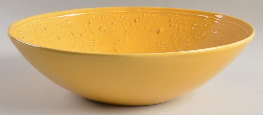 MLJ5 Gold 12" Large Salad Serving Bowl by Maioliche Jessica-1